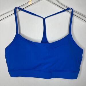 MathCat Y Back Sports Bra Blue Spaghetti Strap Yoga Gym — Women's Size Large NEW